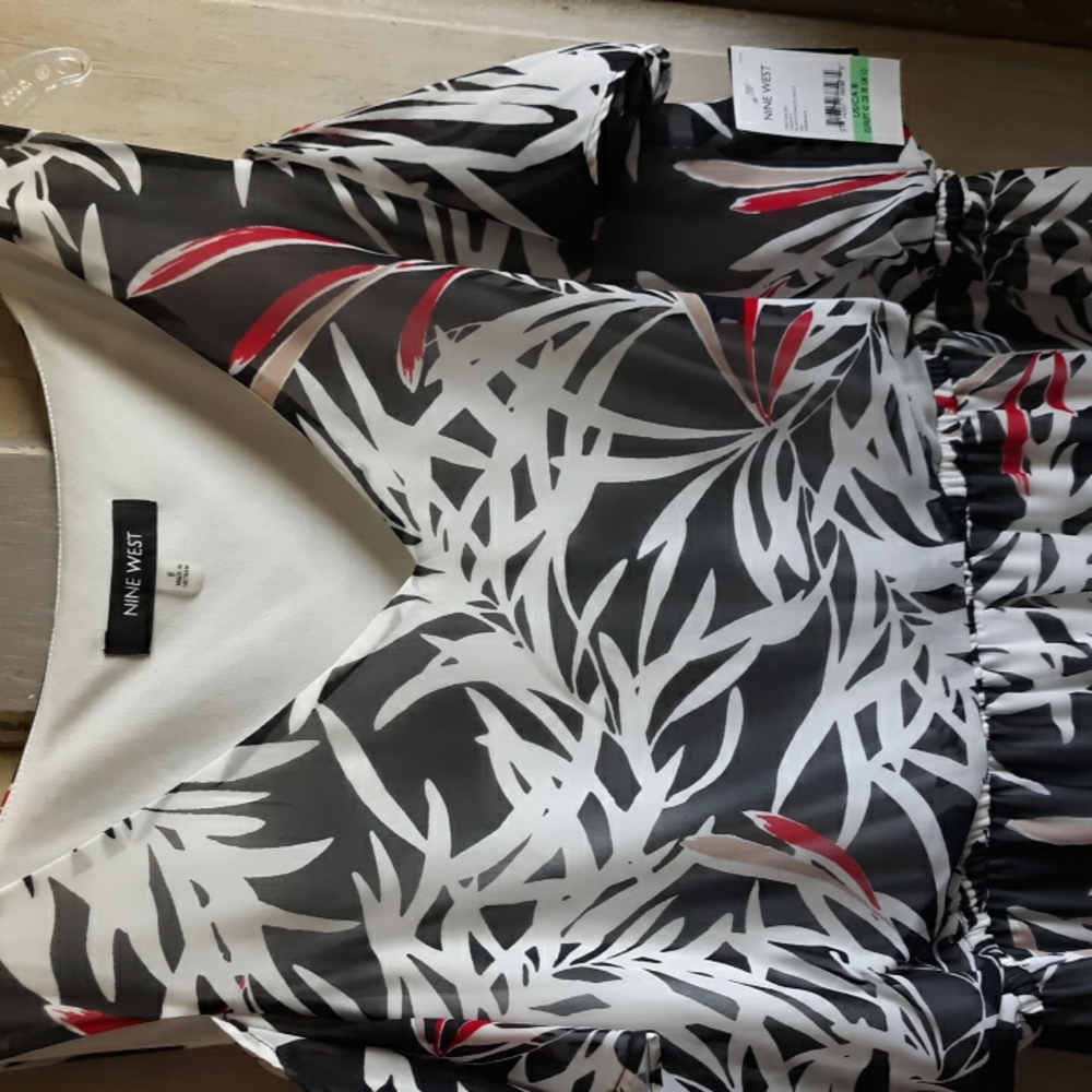 NWT Nine West Dress Black, White and Red - Picture 4 of 11